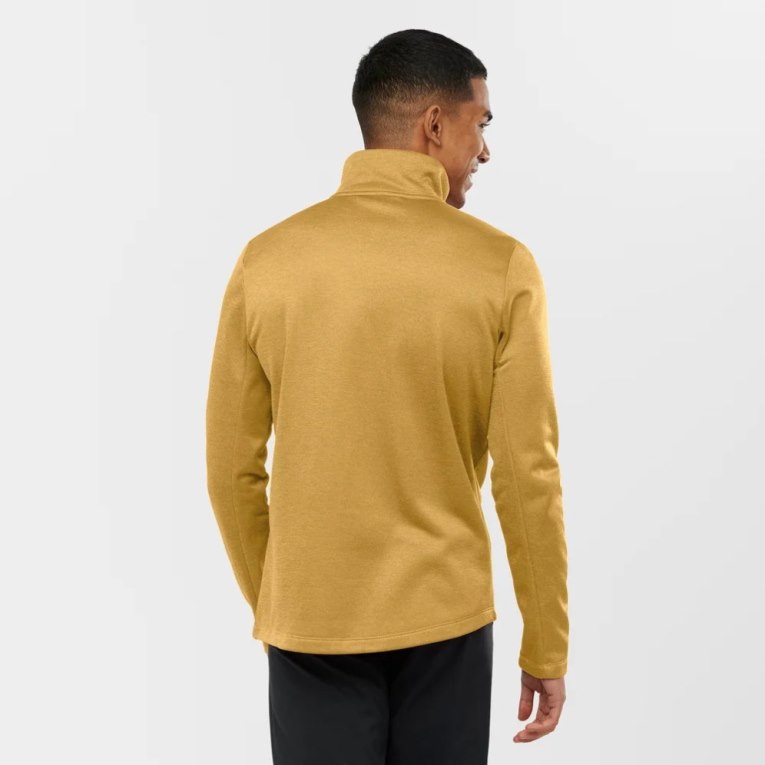 Gold Salomon Essential Lightwarm Heather Full Zip Men's Jackets | IE WG9304